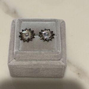 Kendra Scott Irene Starburst Earrings Silvertone Stud